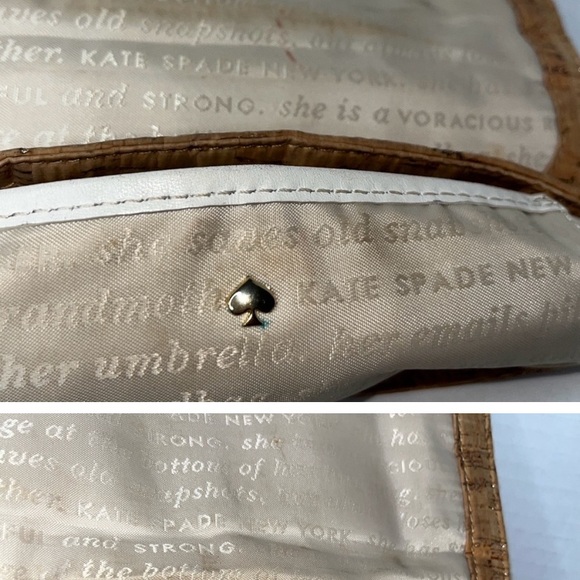 KATE SPADE CORK & GOLD LUREX CROSSBODY EUC - Picture 5 of 6